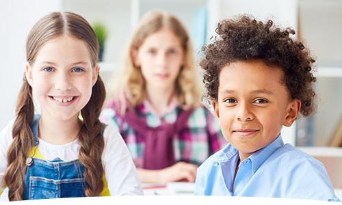 smiling children in the classroom
