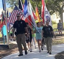 HBPD leading the parade of flags