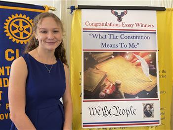 Photo of essay contest winner