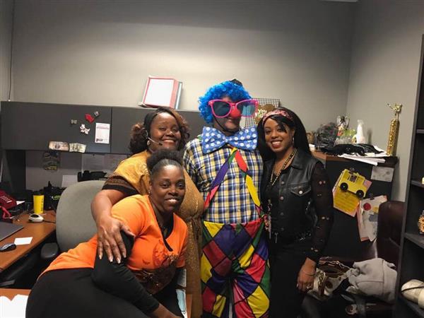 staff members wearing silly costumes